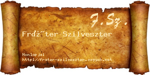 Fráter Szilveszter névjegykártya
